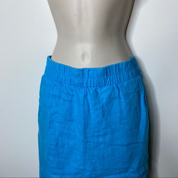 J. Crew pull on blue linen skirt XL - Picture 4 of 9